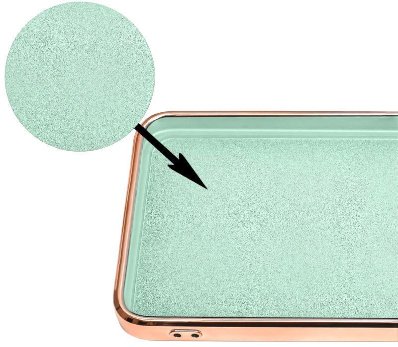Etui ze złotą ramką ring do Samsung Galaxy A03 miętowe + szkło nakładka na plecki case