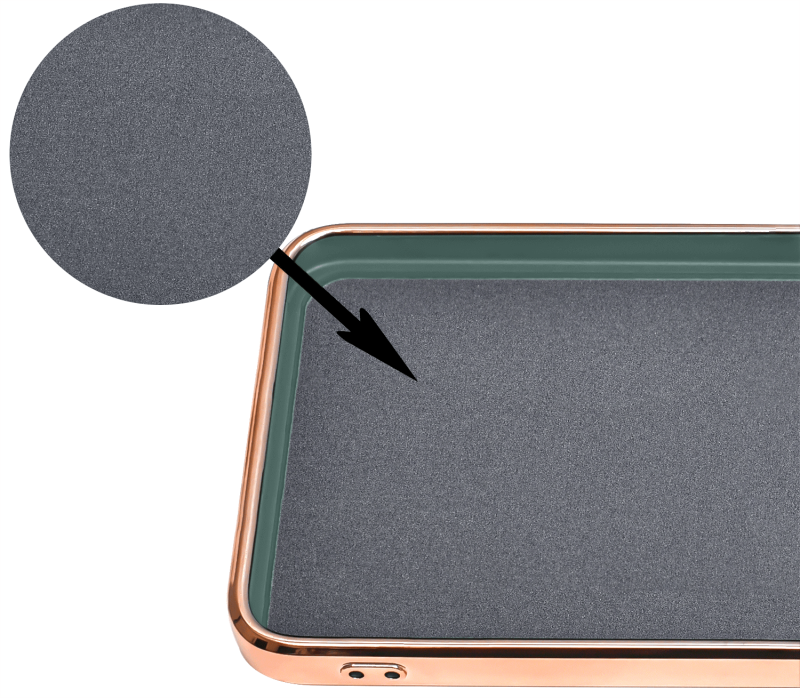 Etui ze złotą ramką ring do Samsung Galaxy A03 szaroniebieskie + szkło nakładka na plecki case
