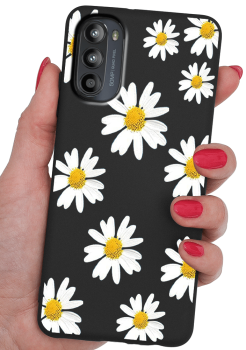Etui malowane do Motorola Moto G52 wzór kwiatki + szkło