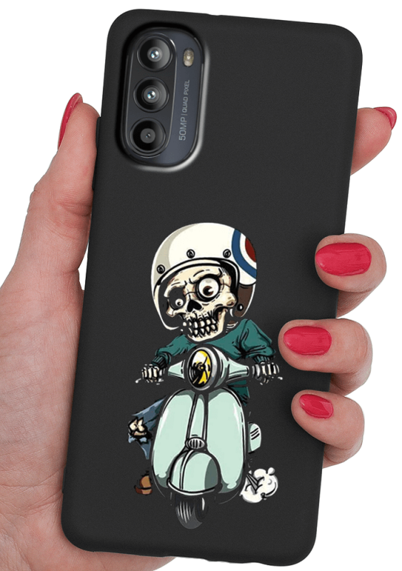 Etui malowane do Motorola Moto G52 wzór motor + szkło nakładka na plecki case