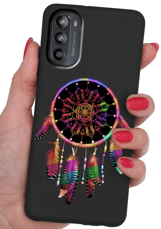 Etui malowane do Motorola Moto G52 wzór łapacz snów + szkło nakładka na plecki case