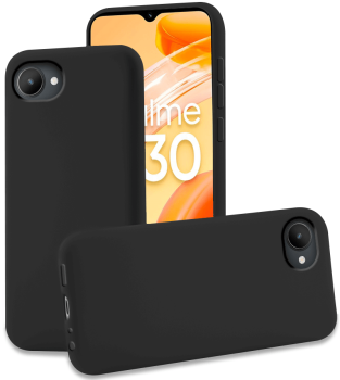 Etui matowe do Realme C30 czarne + szkło 