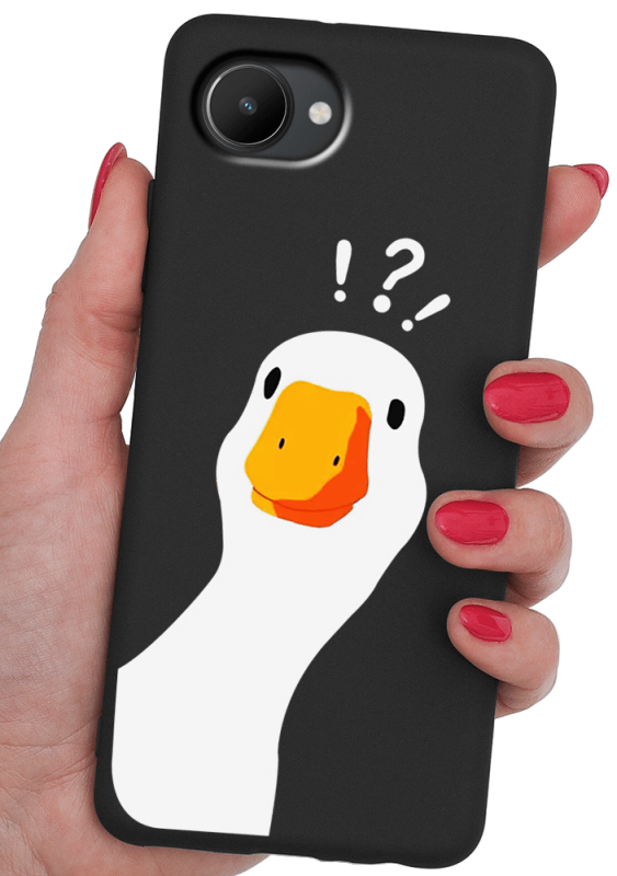 Etui malowane do Realme C30 wzór kaczka + szkło nakładka na plecki case