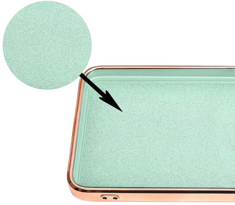 Etui ze złotą ramką ring do Iphone 13 miętowe + szkło nakładka na plecki case