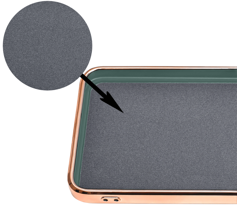 Etui ze złotą ramką ring do Iphone 13 szaroniebieskie + szkło nakładka na plecki case