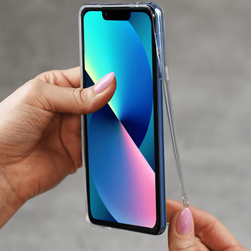 Etui bezbarwne do Iphone 13 + szkło nakładka na plecki case