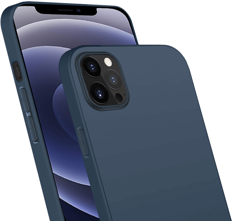 Etui matowe do Iphone 14 Pro Max granatowe + szkło nakładka na plecki case apple