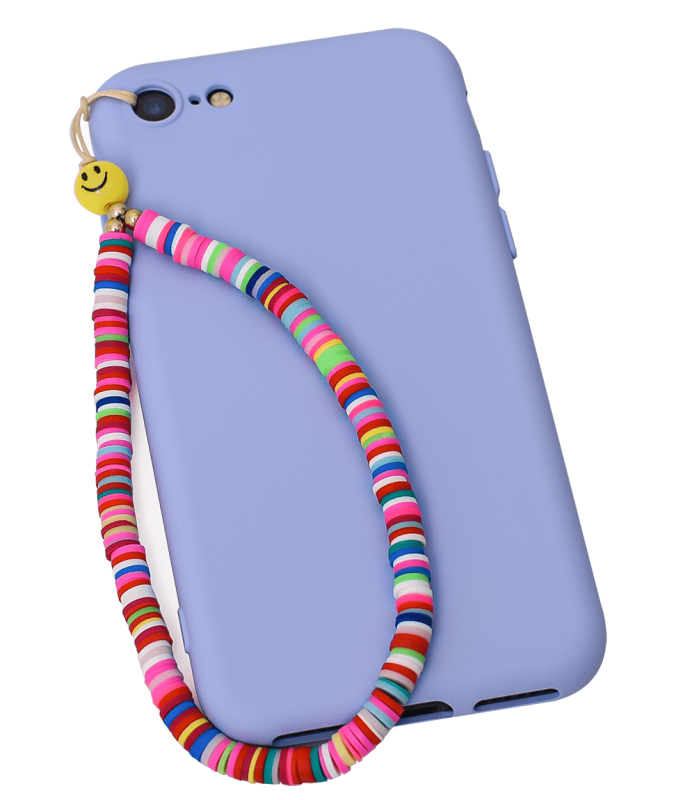 Zawieszka smycz na telefon koraliki wielokolorowe wzór 8 kolorowe koraliki