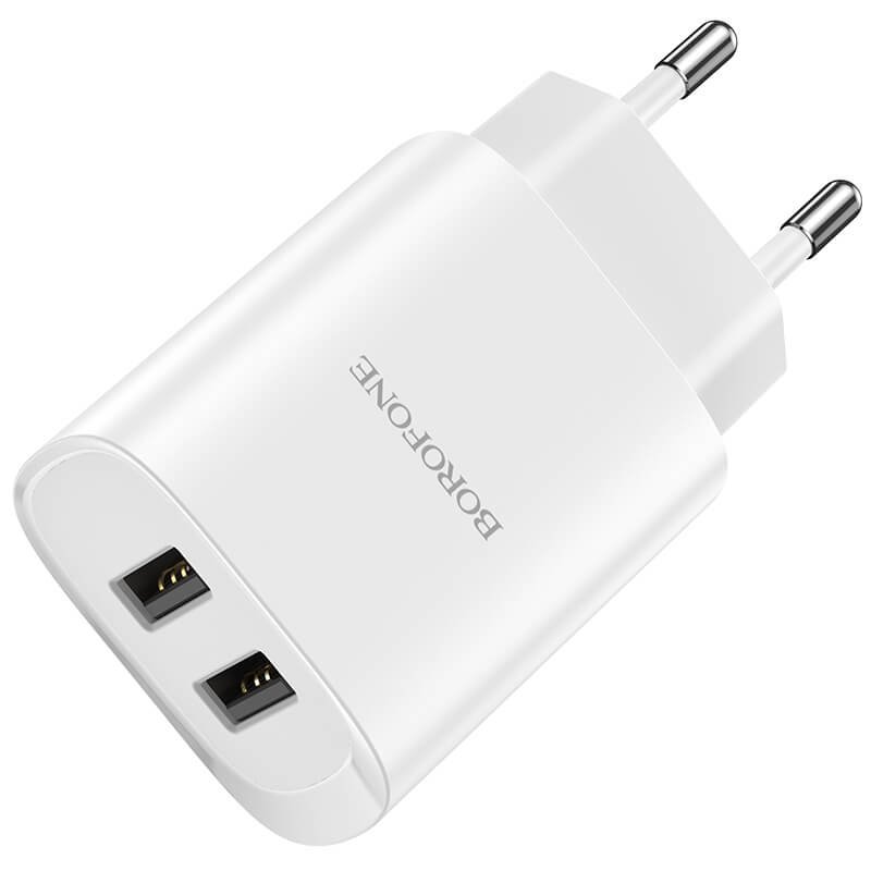 Ładowarka sieciowa Borofone 2xUSB biała