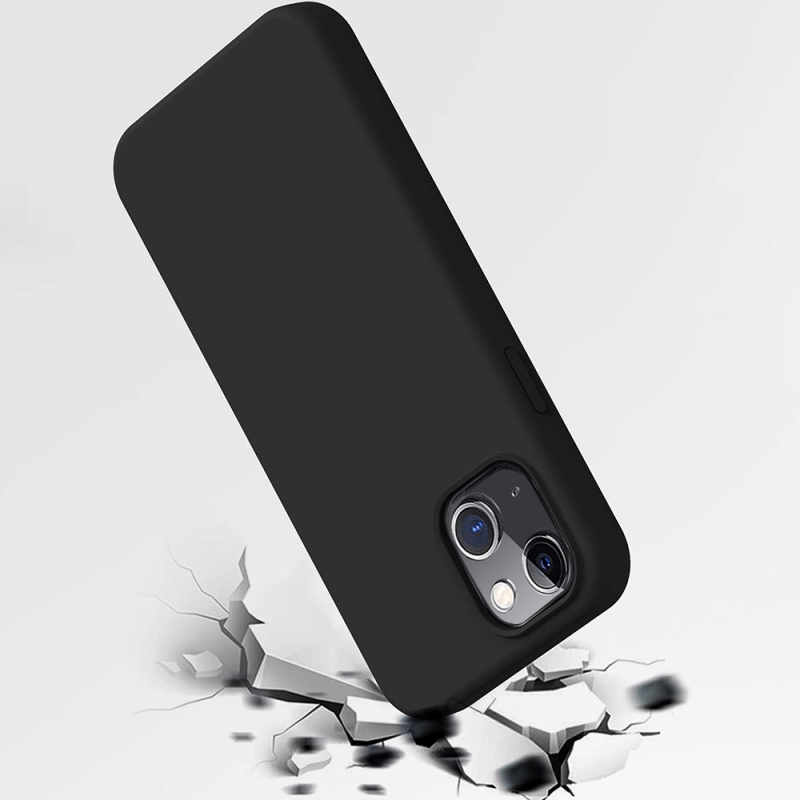 Etui silikonowe do Iphone 14 Plus czarne + szkło nakładka na plecki case