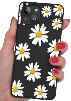 Etui malowane do Iphone 14 wzór kwiatki + szkło