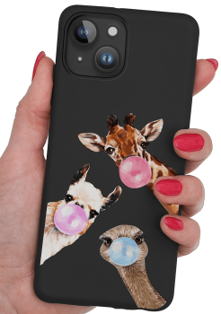 Etui malowane do Iphone 14 wzór zwierzęta + szkło