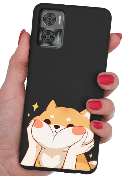 Etui malowane do Motorola Moto E22 / E22i wzór kot + szkło