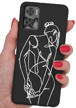 Etui malowane do Motorola Moto E22 / E22i wzór kobiecy + szkło