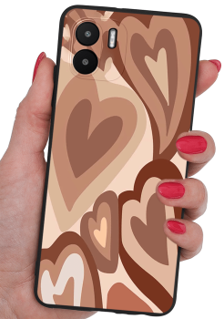 Etui malowane do Xiaomi Redmi A1 wzór serca + szkło