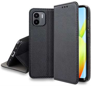 Etui zamykane do Xiaomi Redmi A1 czarne + szkło