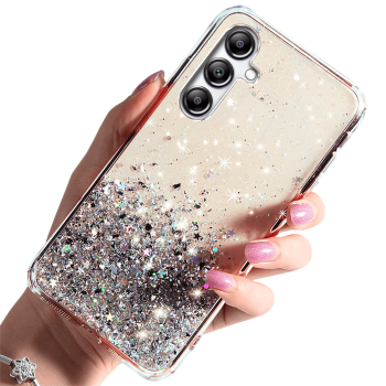 Etui brokat do Samsung Galaxy A34 5G przeźroczyste + szkło