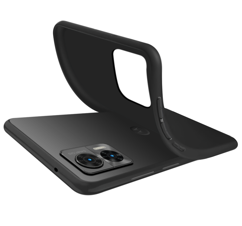Etui matowe do Motorola Moto Edge 30 Neo czarne + szkło nakładka na plecki case