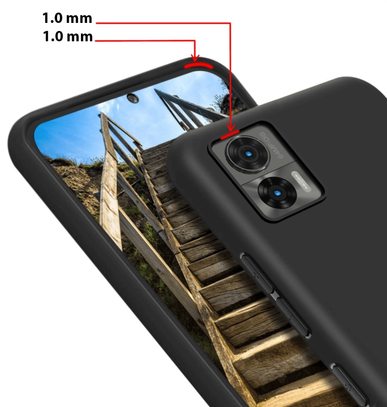 Etui matowe do Motorola Moto Edge 30 Neo czarne + szkło nakładka na plecki case