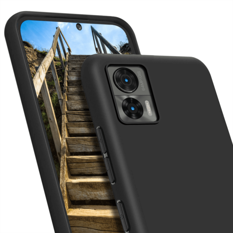 Etui matowe do Motorola Moto Edge 30 Neo czarne + szkło nakładka na plecki case