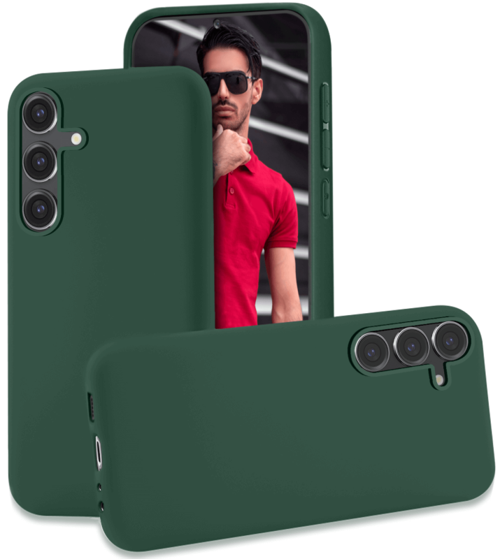 Etui matowe do Samsung Galaxy A54 5G zielone + szkło nakładka na plecki case matt