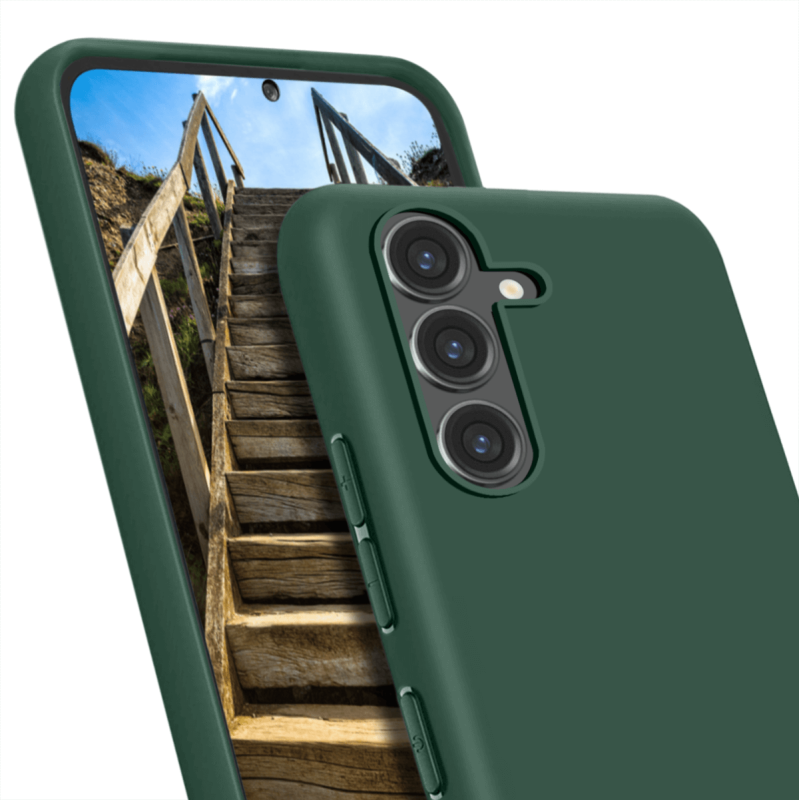 Etui matowe do Samsung Galaxy A54 5G zielone + szkło nakładka na plecki case matt