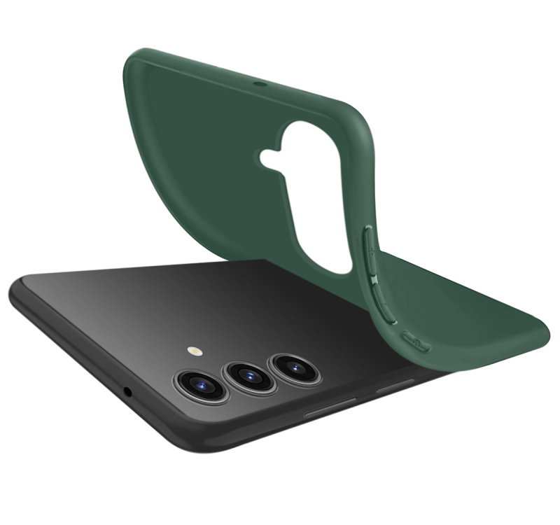 Etui matowe do Samsung Galaxy A54 5G zielone + szkło nakładka na plecki case matt