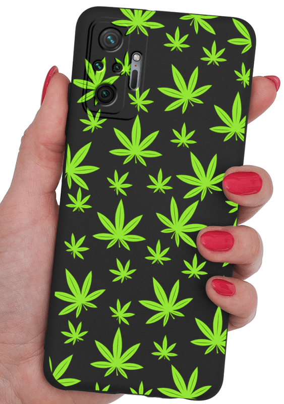 etui malowane do xiaomi redmi note 10 pro wzór liść + szkło