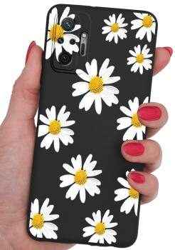 Etui malowane do Xiaomi Redmi Note 10 Pro wzór kwiatki + szkło