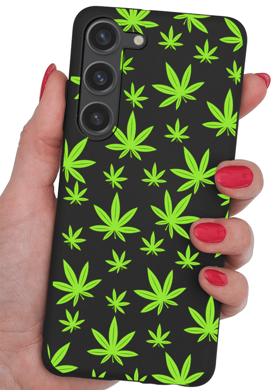 Etui malowane do Samsung Galaxy S23 wzór liście + szkło nakładka na plecki case wzory