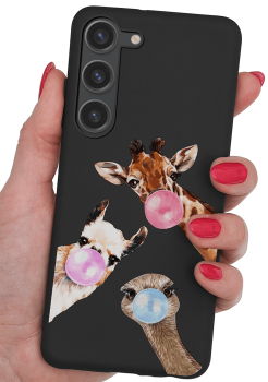 Etui malowane do Samsung Galaxy S23 wzór zwierzęta + szkło