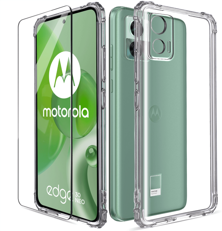 Etui przeźroczyste do Motorola Edge 30 Neo + szkło nakładka na plecki case anty shock anti