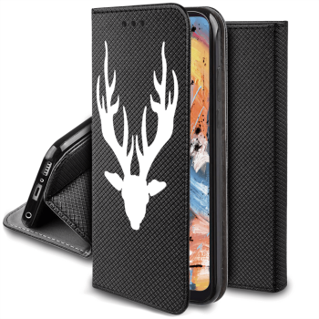 Etui malowane zamykane do Samsung Galaxy A34 5G wzór rogi + szkło