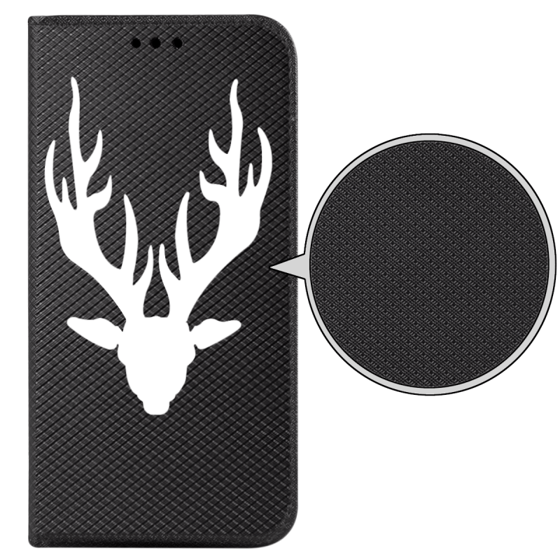 Etui malowane zamykane do Samsung Galaxy A34 5G wzór jeleń + szkło pokrowiec kabura case zamykane z klapką