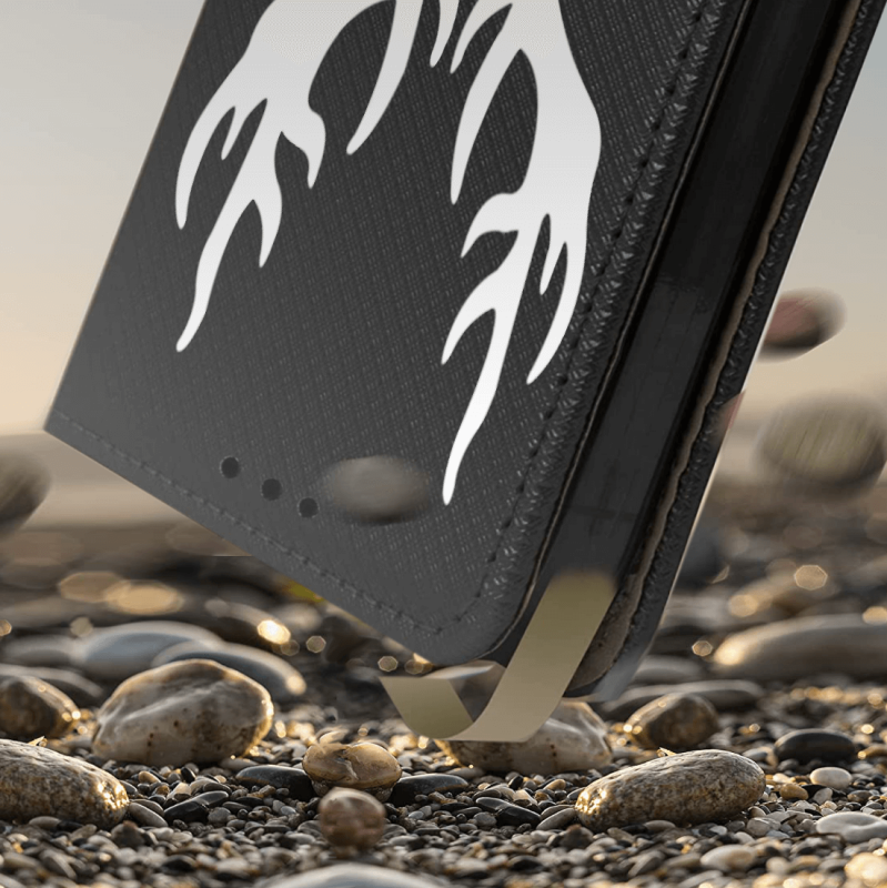 Etui malowane zamykane do Samsung Galaxy A34 5G wzór jeleń + szkło pokrowiec kabura case zamykane z klapką