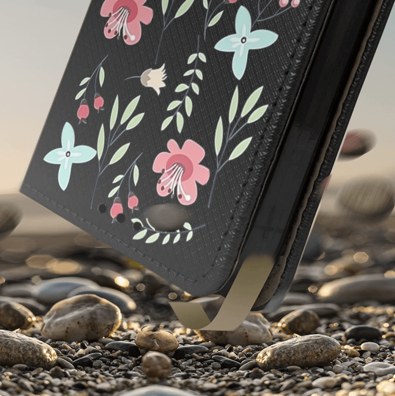 Etui malowane zamykane do Samsung Galaxy A34 5G wzór kwiat + szkło pokrowiec kabura case zamykane z klapką