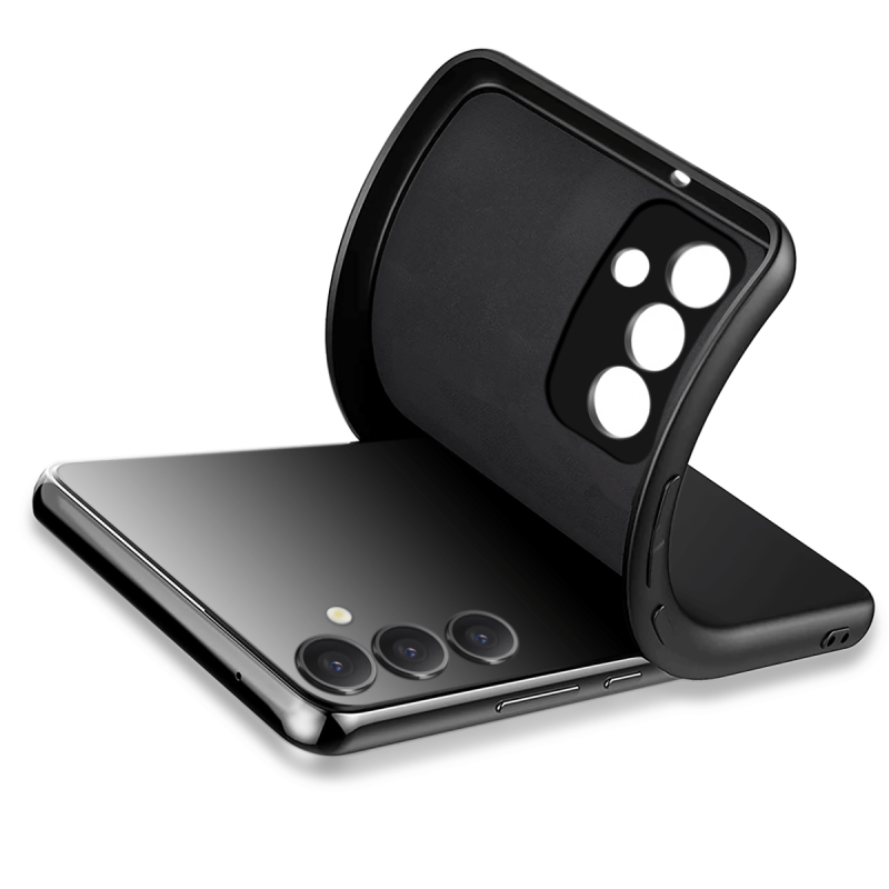 Etui silikonowe do Samsung Galaxy A34 5G czarne + szkło nakładka na plecki case