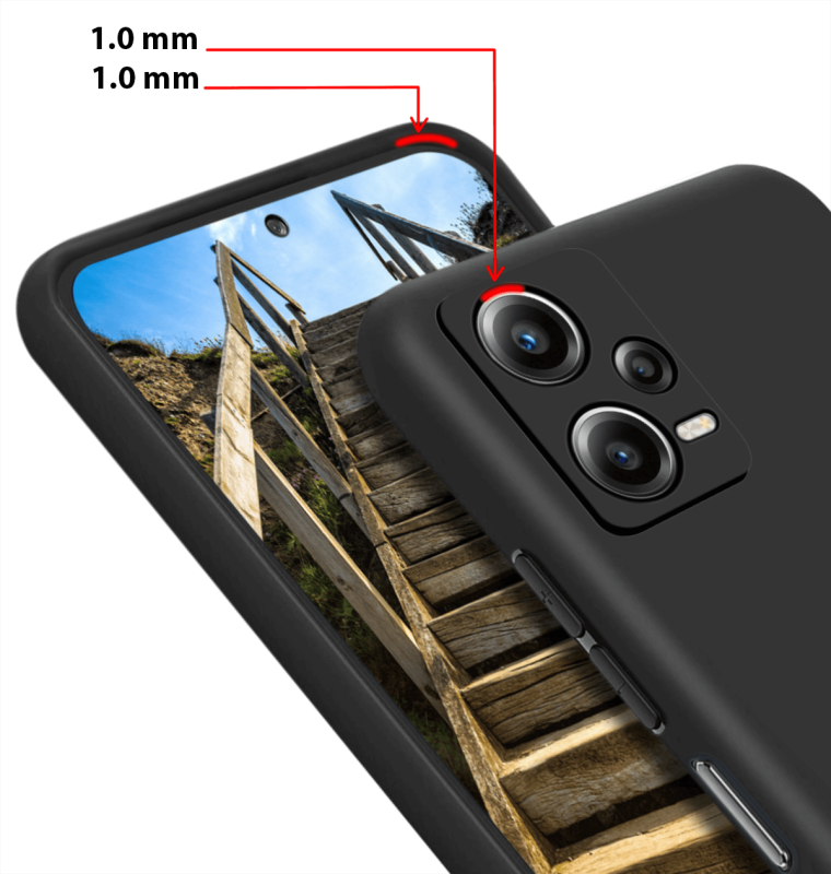 Etui matowe do Xiaomi Redmi Note 12 5G / Poco X5 5G czarne + szkło nakładka na plecki case