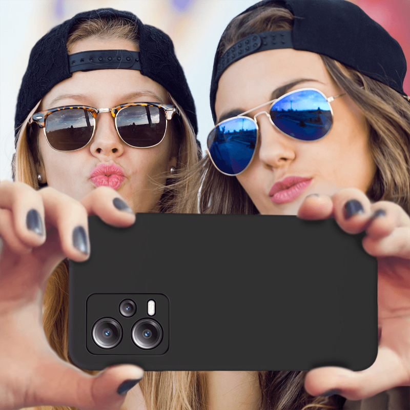 Etui matowe do Xiaomi Redmi Note 12 5G / Poco X5 5G czarne + szkło nakładka na plecki case