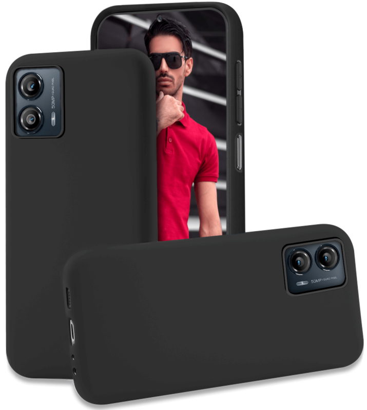 Etui matowe do Motorola Moto G73 5G czarne + szkło nakładka na plecki case