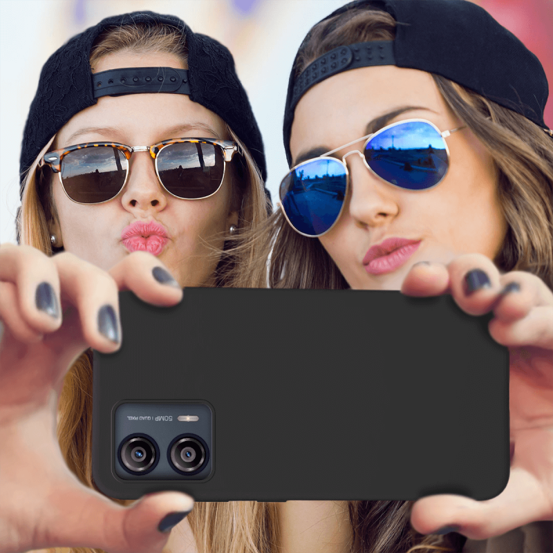 Etui matowe do Motorola Moto G73 5G czarne + szkło nakładka na plecki case