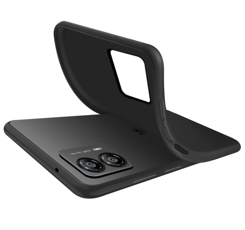 Etui matowe do Motorola Moto G73 5G czarne + szkło nakładka na plecki case