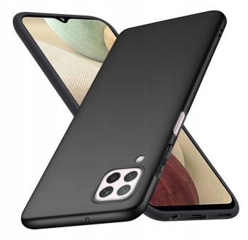 Etui Matowe do Samsung Galaxy A12/M12 czarne + szkło