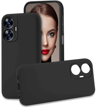 Etui matowe do Realme C55 czarne + szkło