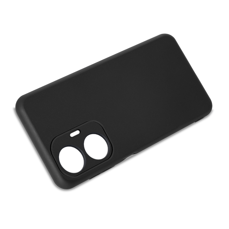 Etui matowe do Realme C55 czarne + szkło nakładka na plecki case