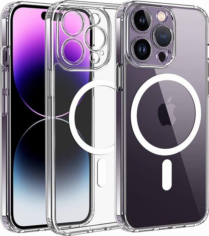 Etui bezbarwne MagSafe do Iphone 14 Pro Max + szkło nakładka na plecki case