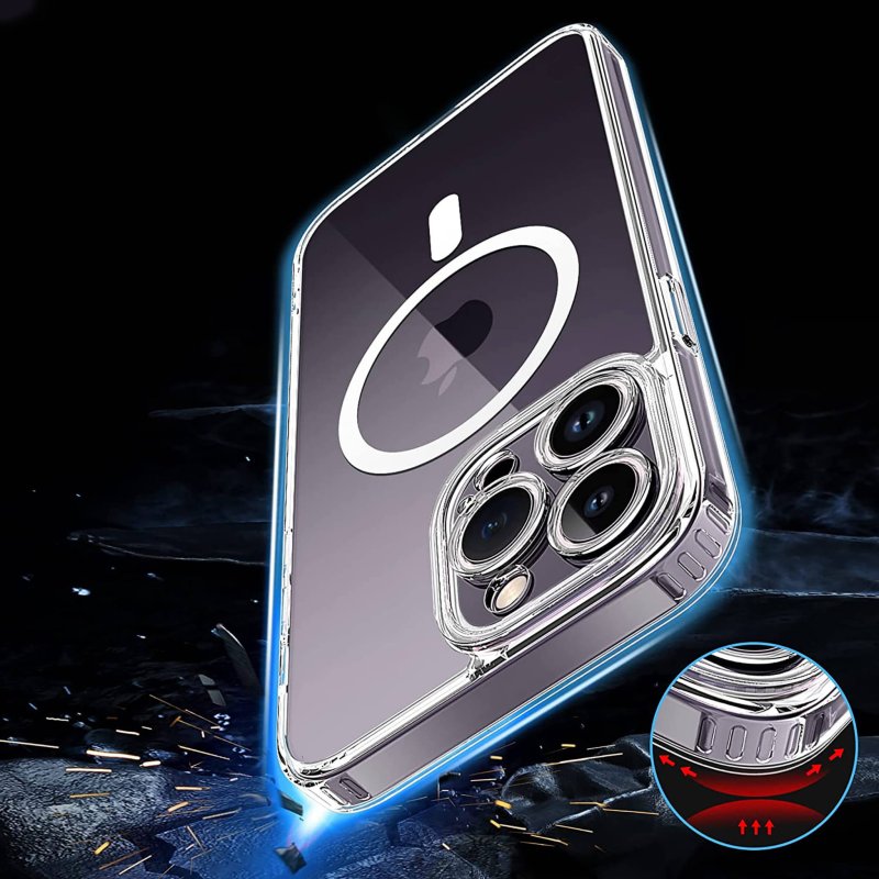 Etui bezbarwne MagSafe do Iphone 14 Pro Max + szkło nakładka na plecki case