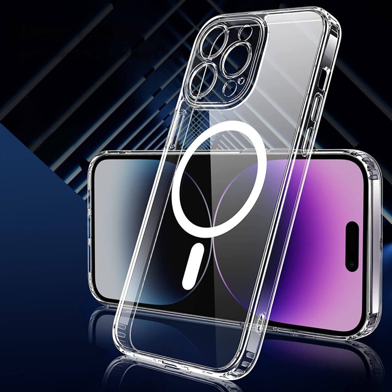 Etui bezbarwne MagSafe do Iphone 14 Pro Max + szkło nakładka na plecki case