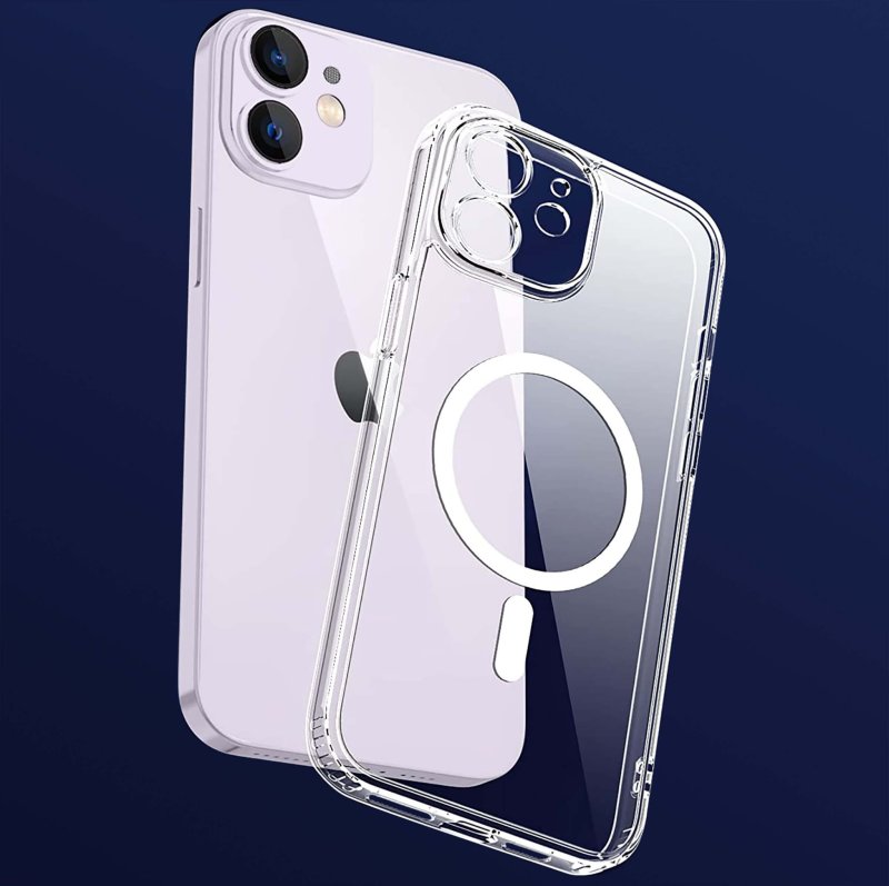 Etui bezbarwne MagSafe do Iphone 12 + szkło nakładka na plecki case
