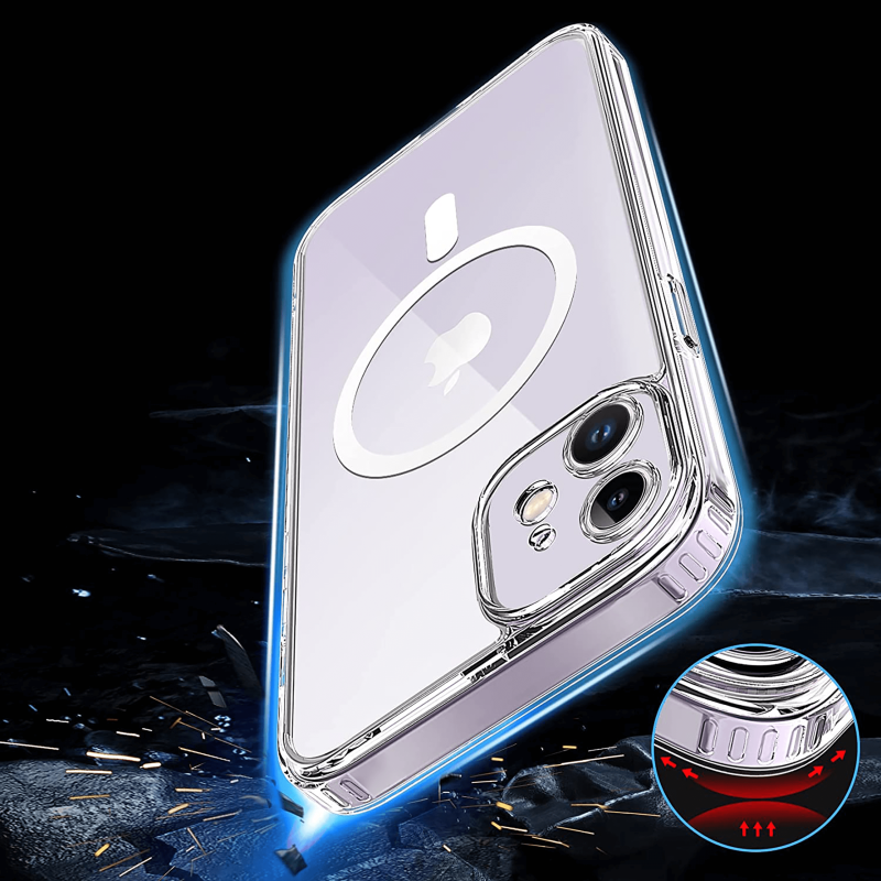 Etui bezbarwne MagSafe do Iphone 12 + szkło nakładka na plecki case